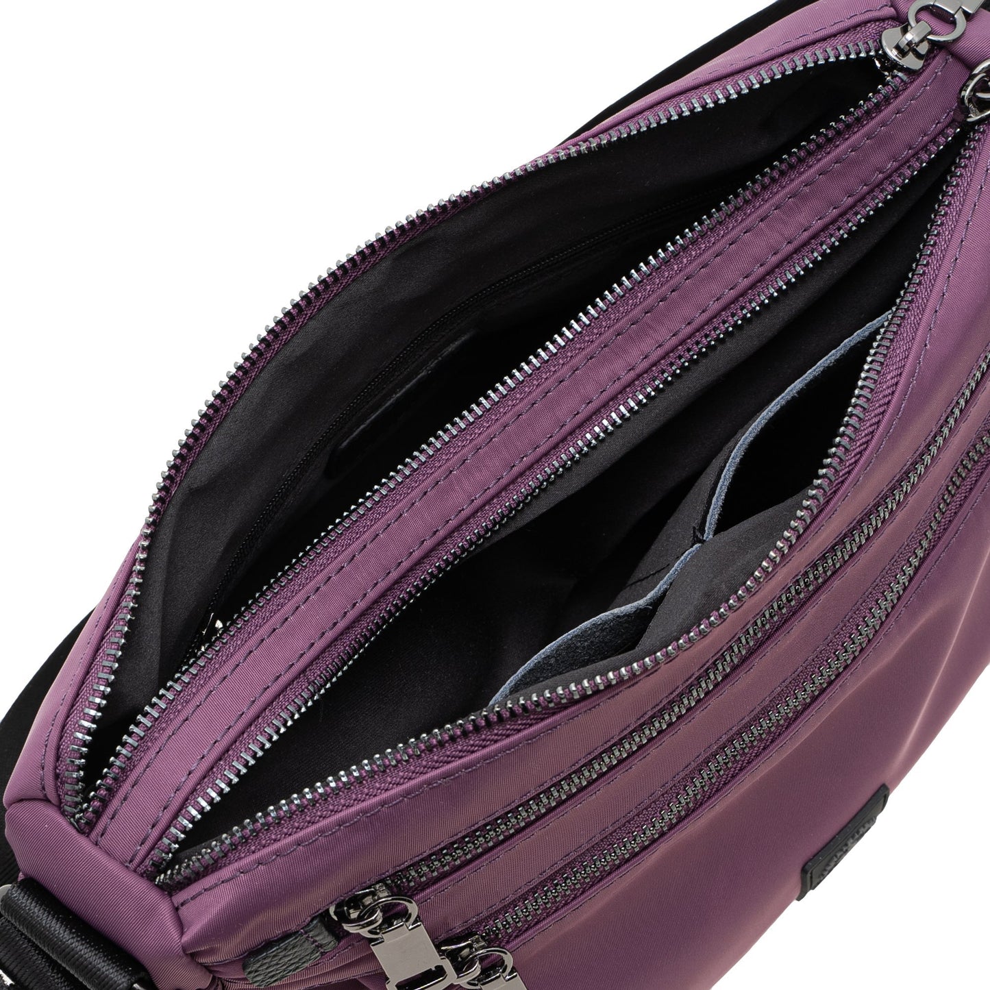 Purple Nylon Leather Sling Bag