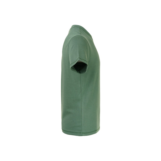 Green Plain Round Neck Short Sleeve