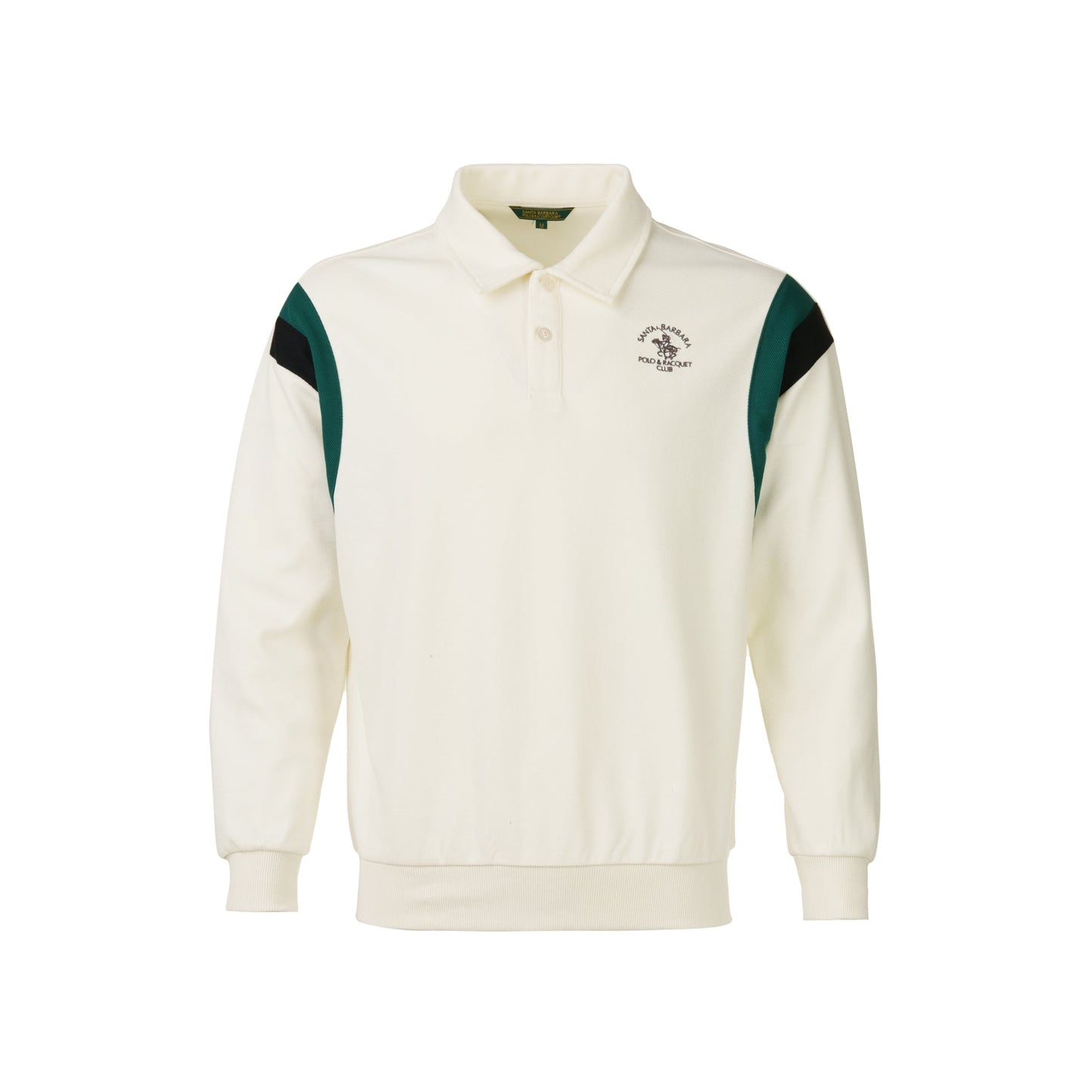 White Long Sleeve Polo Tee