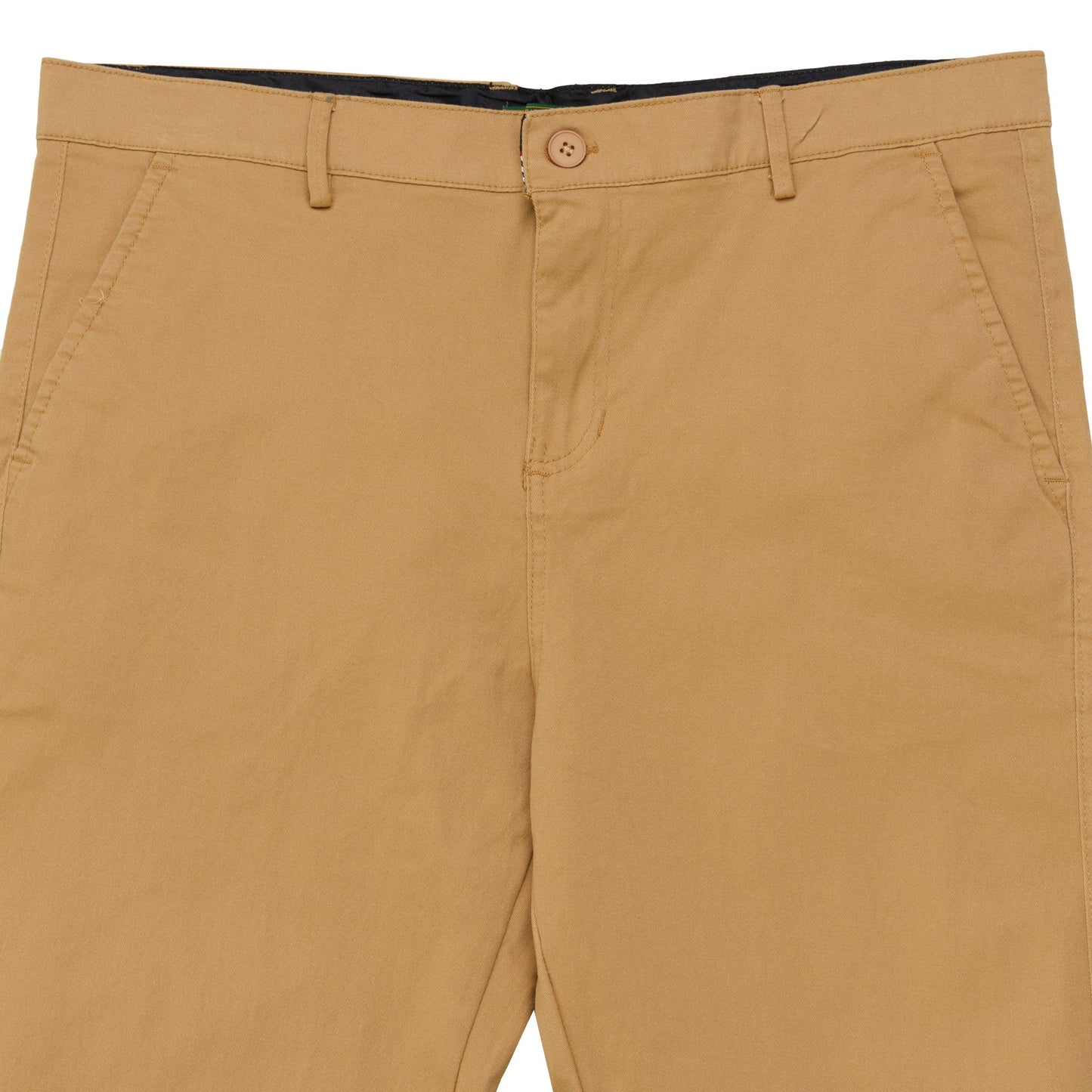 Beige Flat Front Long Pants