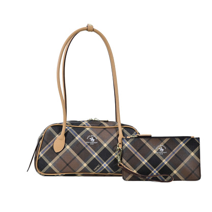 CHECKER Monogram Long-Handle Shoulder Bag