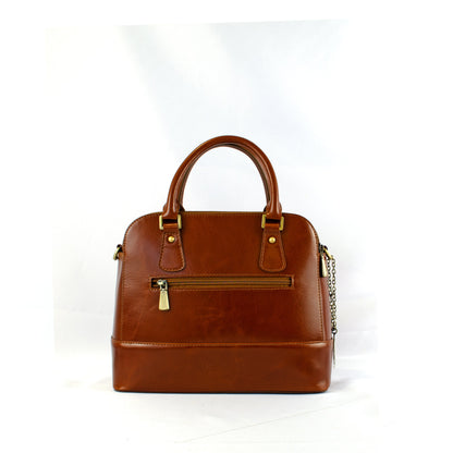 Women Oil-Tanned Double Handle Structured Sling Bag