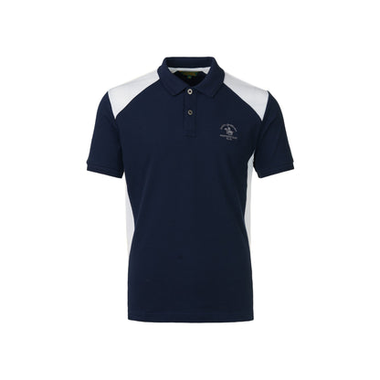 Blue White Cotton Polo Tee