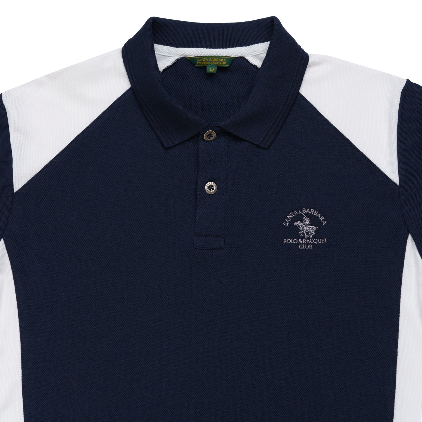 Blue White Cotton Polo Tee
