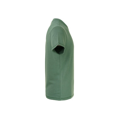 Green Plain Round Neck Short Sleeve
