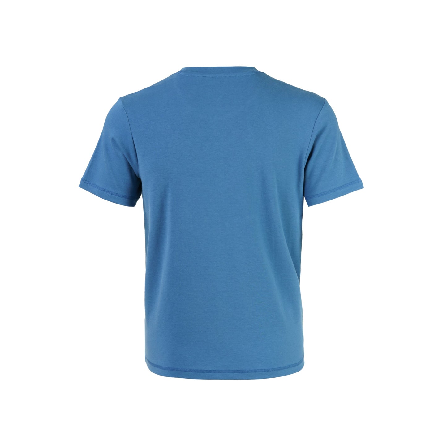 Blue Plain Round Neck Short Sleeve
