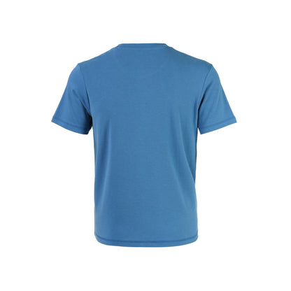 Blue Plain Round Neck Short Sleeve