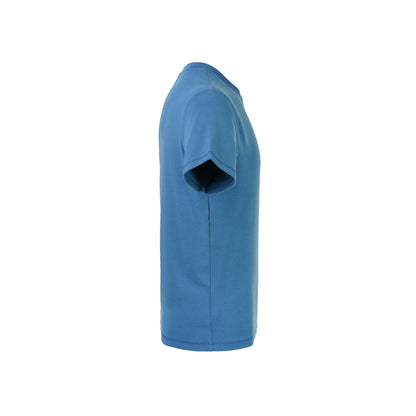 Blue Plain Round Neck Short Sleeve
