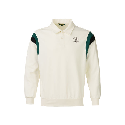 White Long Sleeve Polo Tee