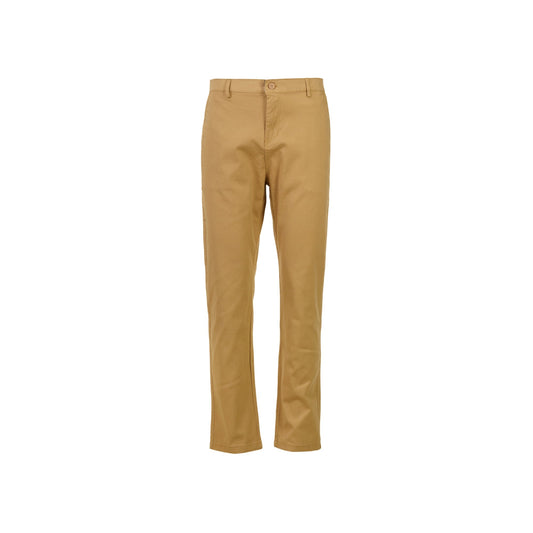 Beige Flat Front Long Pants