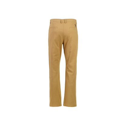 Beige Flat Front Long Pants