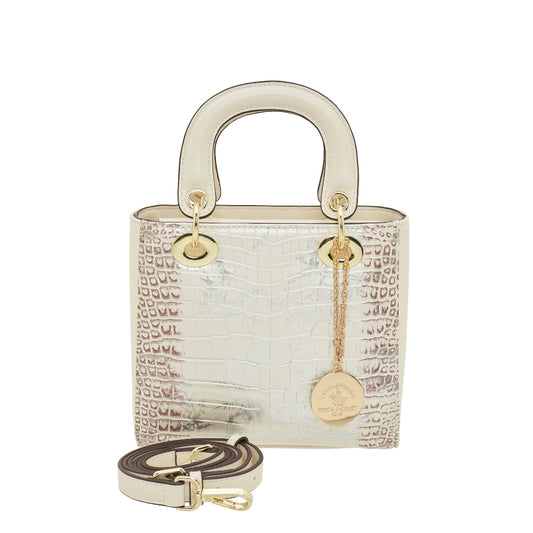 Ivory Square Top Handle Bag