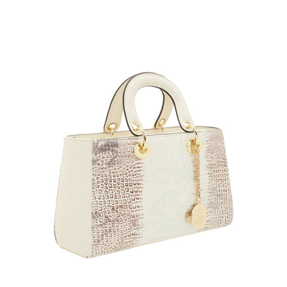 Ivory OblongTop Handle Sling Bag