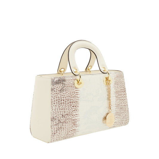 Ivory OblongTop Handle Sling Bag