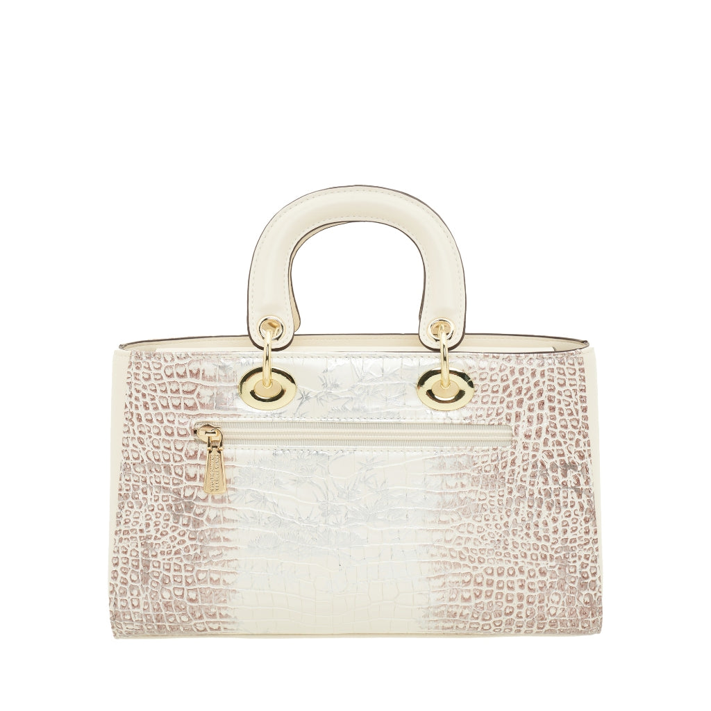 Ivory OblongTop Handle Sling Bag