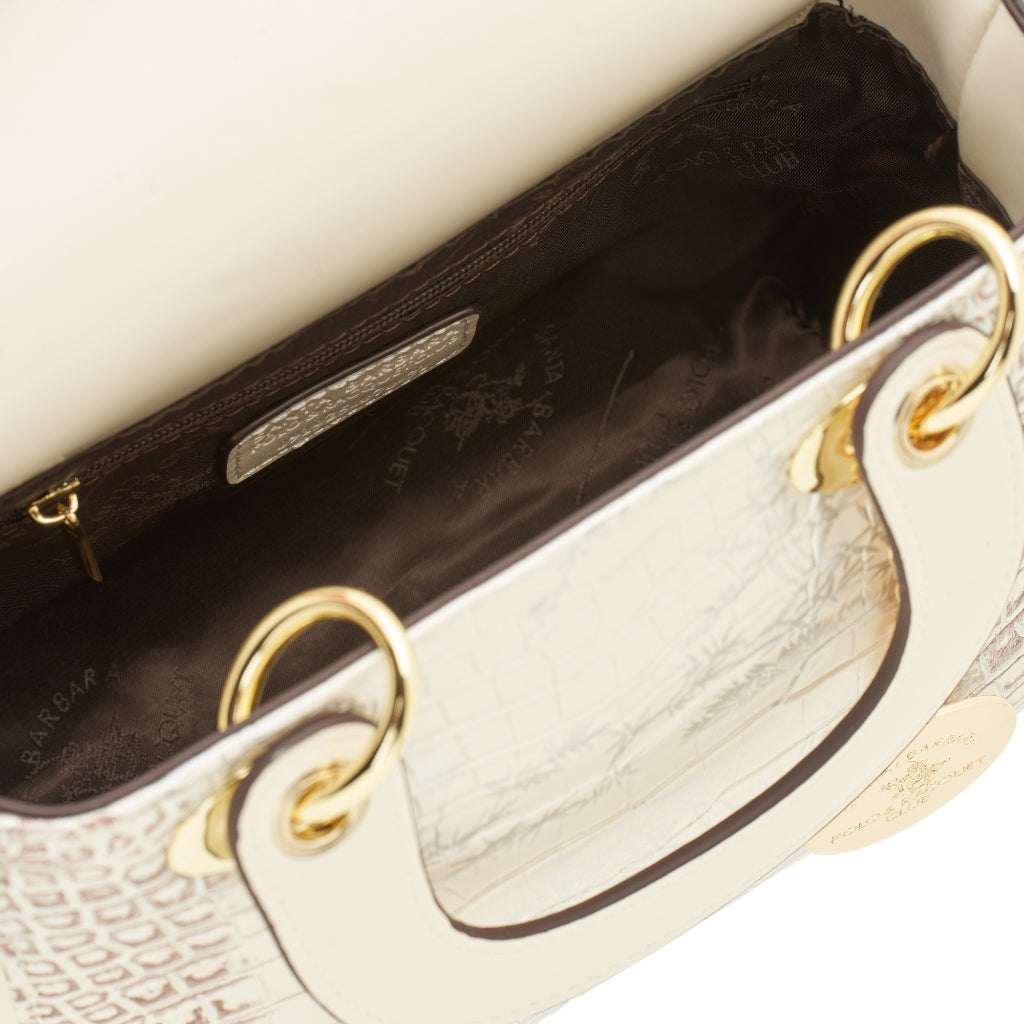 Ivory Square Top Handle Bag