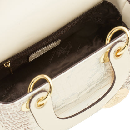 Ivory Square Top Handle Bag