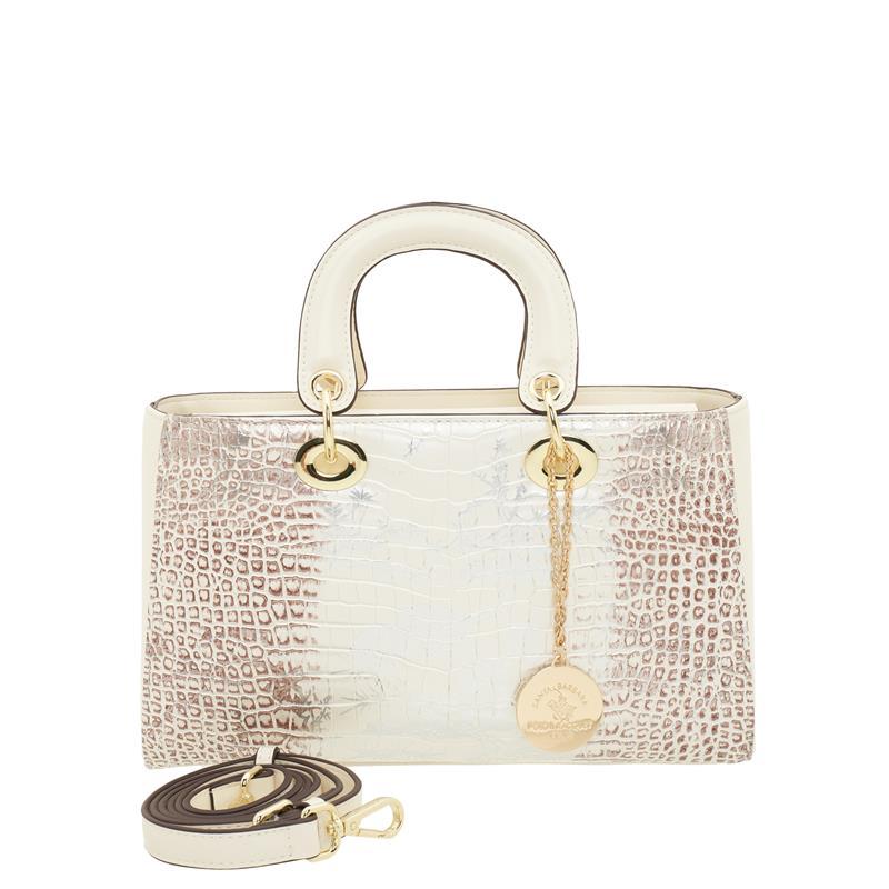 Ivory OblongTop Handle Sling Bag