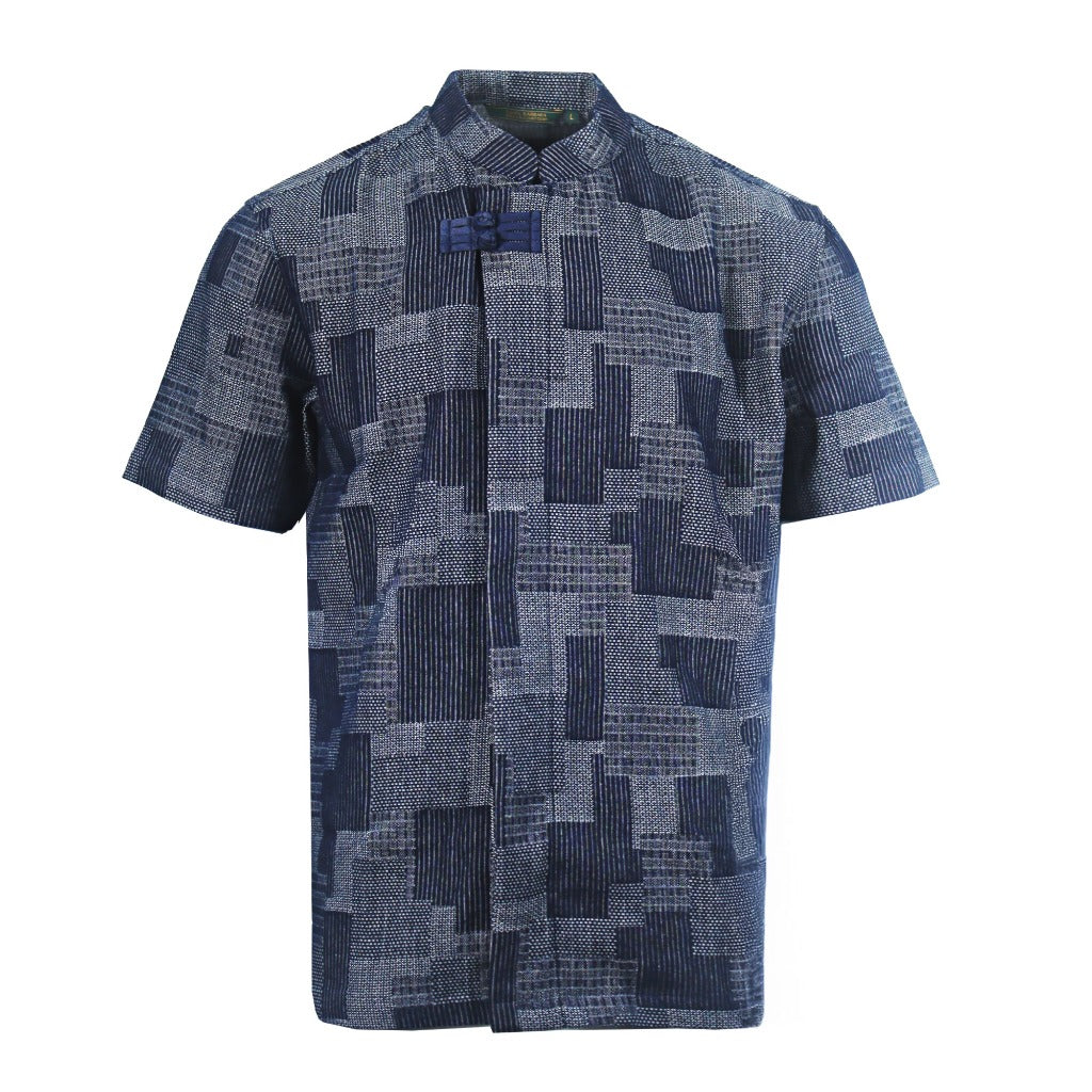 Men Mandarin Denim Shirt