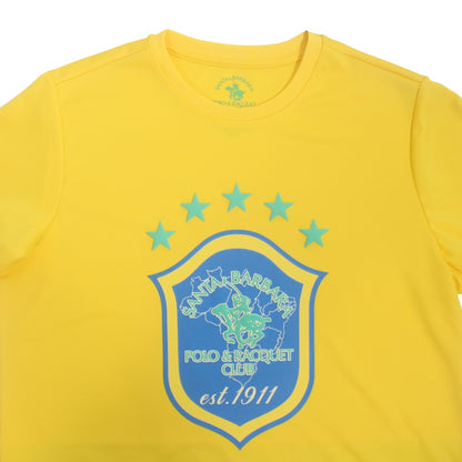 Men's Yellow Round Neck Short Sleeve
