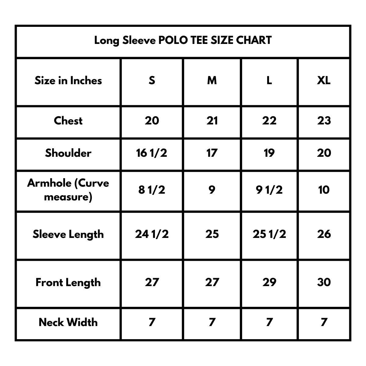 White Long Sleeve Polo Tee